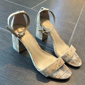 Report cork heeled sandal